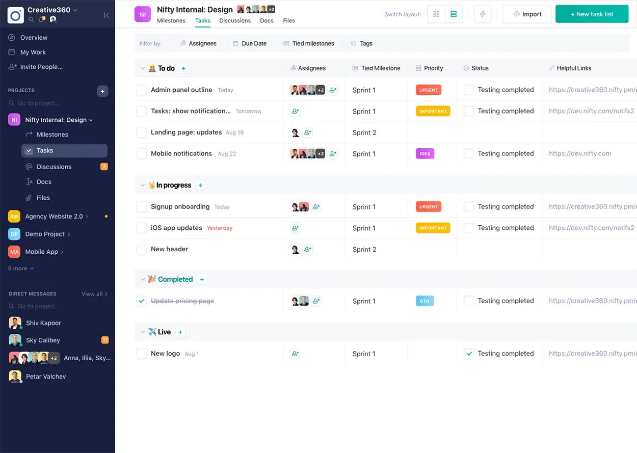 Tasks
