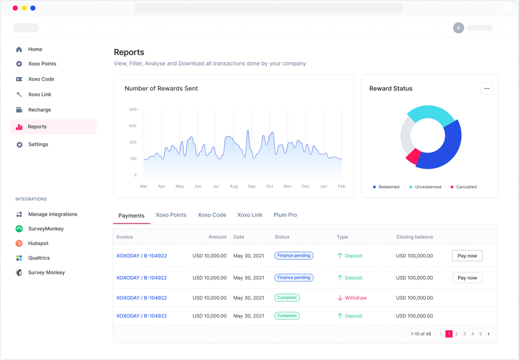 Plum website interface screenshot 2