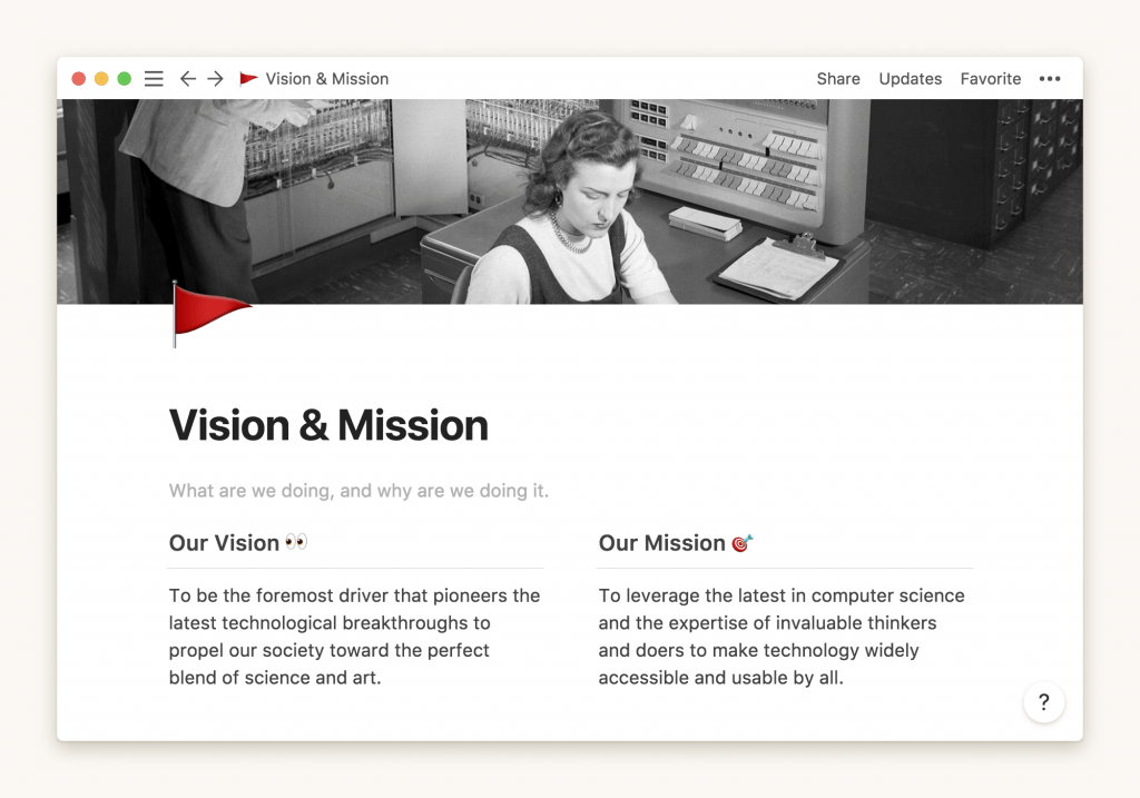 Notion vision board